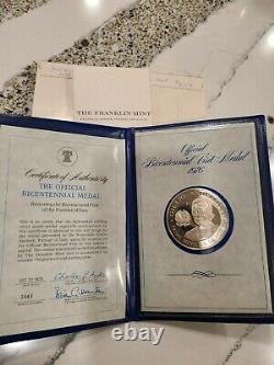 1976 Franklin Mint Bicentennial Visit Sterling Silver Medals -Full Set 13 withCOA