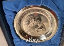 1976 Franklin Mint Mother's Day Plate Limited Edition Solid Sterling Silver 6oz