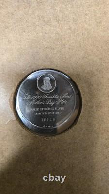 1976 Franklin Mint Mother's Day Plate Limited Edition Solid Sterling Silver 6oz