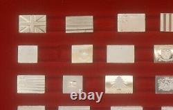 1976 Franklin Mint Sterling Silver 64 Flags of American Revolution Mini Ingots