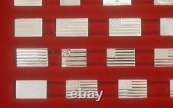 1976 Franklin Mint Sterling Silver 64 Flags of American Revolution Mini Ingots