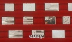 1976 Franklin Mint Sterling Silver 64 Flags of American Revolution Mini Ingots