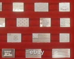 1976 Franklin Mint Sterling Silver 64 Flags of American Revolution Mini Ingots