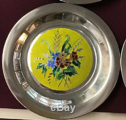 1976 Franklin Mint Sterling Silver Champleve Plate Four Seasons Complete Set Lot