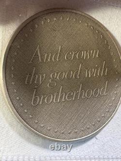 1976 Franklin Mint Sterling Silver Crown Thy Good With Brotherhood Medal