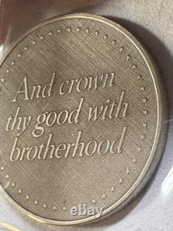 1976 Franklin Mint Sterling Silver Crown Thy Good With Brotherhood Medal