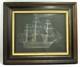 1976 Franklin Mint Sterling Silver Frigate La Belle Poule Ship Silhouette Framed