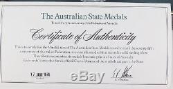 1976 Franklin Mint The Australian State Medals Sterling Silver Set + Box Coa