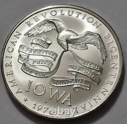 1976 IOWA Bicentennial 925 Sterling Silver Medal Franklin Mint Des Moines 33g 74