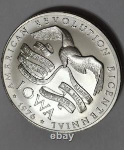 1976 IOWA Bicentennial 925 Sterling Silver Medal Franklin Mint Des Moines 33g 74