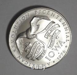 1976 IOWA Bicentennial 925 Sterling Silver Medal Franklin Mint Des Moines 33g 74