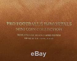 1976 Pro Football Immortals Coin Set Sterling Silver 925 Franklin Mint w Box COA