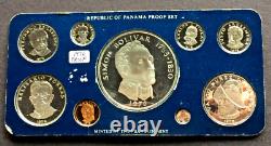 1976 Republic Of Panama Proof Balboa Sterling Silver Coin Set Franklin Mint