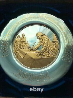 1976 Sterling Silver/24K Gold Bicentennial Commemorative John Hancock Plate