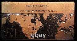 1976 United States Geographical Map Franklin Mint 925 Sterling Silver bar C2815