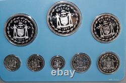 1977 Coinage of Belize Sterling Silver 8 Coin Proof Set Franklin Mint