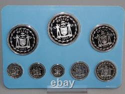 1977 Coinage of Belize Sterling Silver 8 Coin Proof Set Franklin Mint