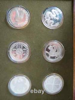 1977 Franklin Mint Good Luck Collections Sterling Silver Medal set