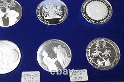 1977 Franklin Mint MEDALLIC COMMEMORATIVE SOCIETY 12 Silver Medals Sterling