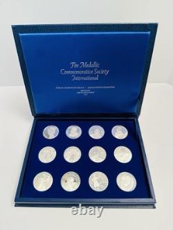 1977 Franklin Mint Medallic Commemorative Society 12 Silver Medals Sterling
