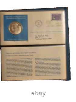 1977 Franklin Mint Official UN Silver Medallic FDC Rare