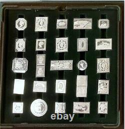 1977 Franklin Mint World's Greatest Stamps Sterling Silver Proofs 540gr