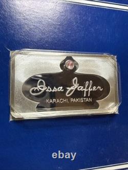 1977 ISSA JAFFER KARACHI PAKISTAN Pink Topaz 925 Silver Bar by Franklin Mint OGP