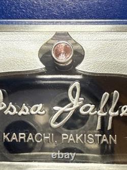 1977 ISSA JAFFER KARACHI PAKISTAN Pink Topaz 925 Silver Bar by Franklin Mint OGP