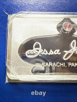 1977 ISSA JAFFER KARACHI PAKISTAN Pink Topaz 925 Silver Bar by Franklin Mint OGP