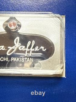1977 ISSA JAFFER KARACHI PAKISTAN Pink Topaz 925 Silver Bar by Franklin Mint OGP