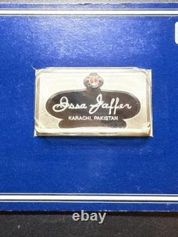 1977 ISSA JAFFER KARACHI PAKISTAN Pink Topaz 925 Silver Bar by Franklin Mint OGP