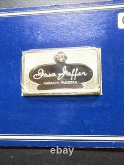 1977 ISSA JAFFER KARACHI PAKISTAN Pink Topaz 925 Silver Bar by Franklin Mint OGP