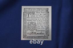 1977 Pennsylvania Three Pence 1764 Sterling Silver Note Franklin Mint E0831