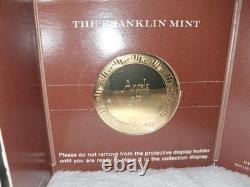 1977 Raphael's Angel 2 Coin Gold Plated 925 S. Silver Medal Set Franklin Mint