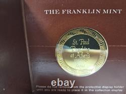 1977 Raphael's Angel 2 Coin Gold Plated 925 S. Silver Medal Set Franklin Mint