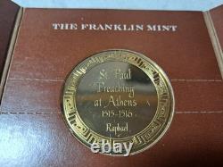 1977 Raphael's Angel 2 Coin Gold Plated 925 S. Silver Medal Set Franklin Mint