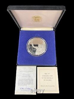 1977 Republic of Panama 20 Balboa Sterling Silver Coin Proof Franklin Mint