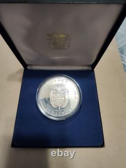 1977 Republic of Panama 20 Balboa Sterling Silver Coin Proof Franklin Mint