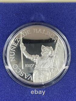 1977 Republic of Panama 20 Balboa Sterling Silver Coin Proof Franklin Mint