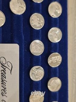 1977 Sterling Silver Franklin Mint Treasures Of The Louvre Mini Coin Collection