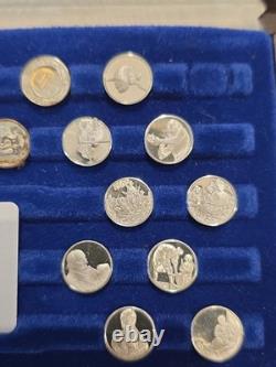 1977 Sterling Silver Franklin Mint Treasures Of The Louvre Mini Coin Collection