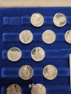 1977 Sterling Silver Franklin Mint Treasures Of The Louvre Mini Coin Collection