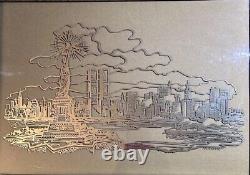 1977 Sterling Silver Silhouette NYC Twin Towers & Statue of Liberty by William R