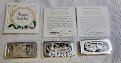 1978-88-89 Franklin Mint Christmas Silver Bars ASW 1.93 oz x 3