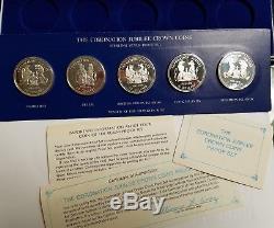 1978 Coronation Jubilee Crowns Sterling Silver Proof 5 Coin Set Franklin Mint