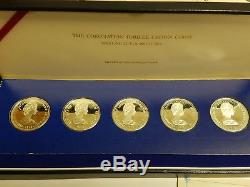1978 Coronation Jubilee Crowns Sterling Silver Proof 5 Coin Set Franklin Mint