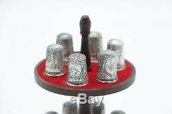 1978 Franklin Mint 13 Sterling Silver Colonial America Thimbles Vintage
