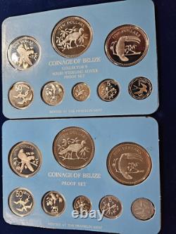 1978 Franklin Mint Belize Coinage Sterling Silver &Regular Proof Sets 16 Coins