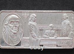 1978 Franklin Mint Benjamin Franklin Silver Art Bar Greatest Americans P1556