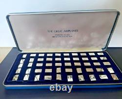 1978 Franklin Mint Great Airplanes Sterling Silver Miniature Collection w Case